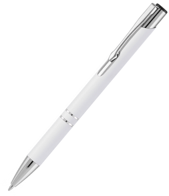 Ручка KOSKO SOFT MIRROR, металл, софт-тач, цвет белый