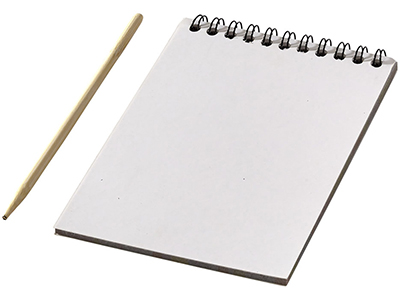 Цветной набор «Scratch»: блокнот, деревянная ручка белый, натуральный 100 х 145 х 10