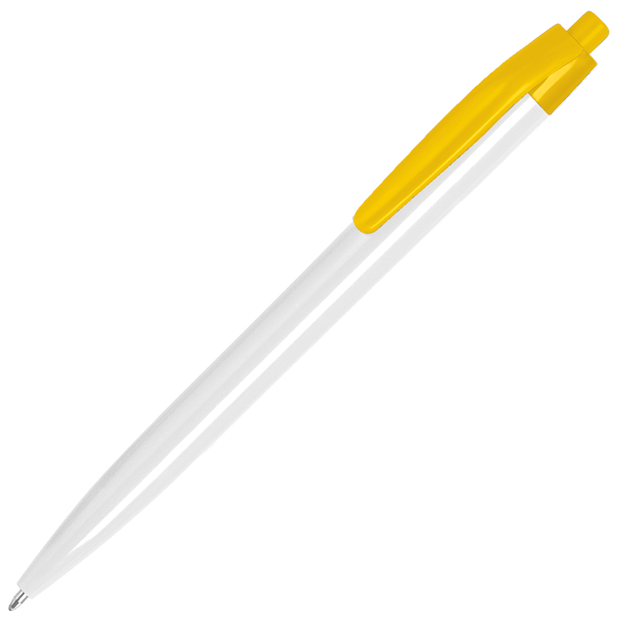 N8, ручка шариковая, белый/желтый, пластик