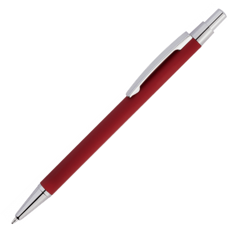 SOFT ЦЕНА, ручка шариковая, металл, корпус софт-тач, клип пластик, цвет красный