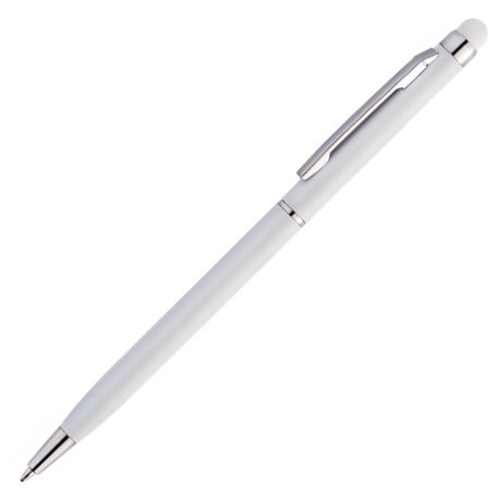 Ручка KENO PREMIUM, металл, со стилусом для сенсорных экранов, цвет белый