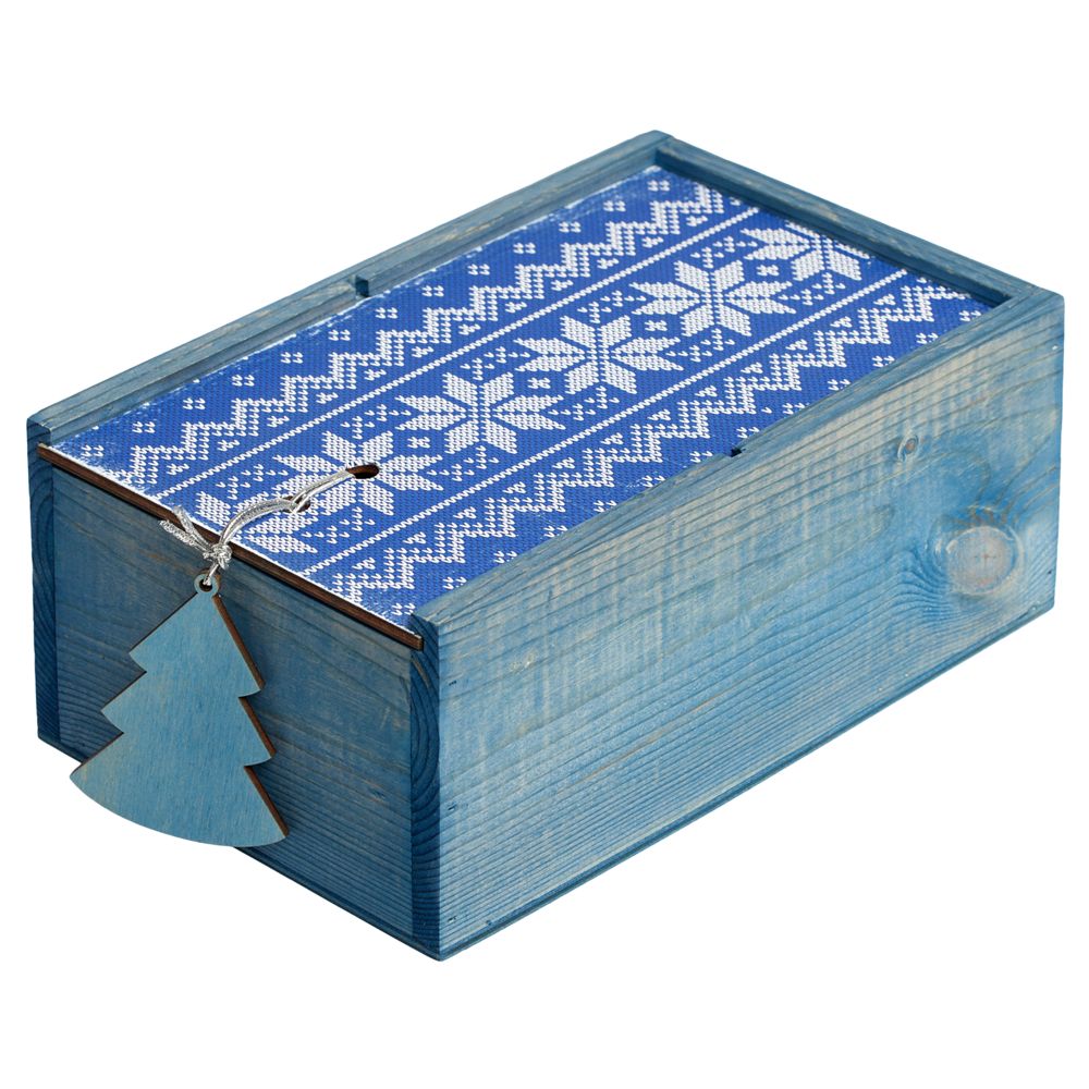 Коробка деревянная «Скандик», синяя