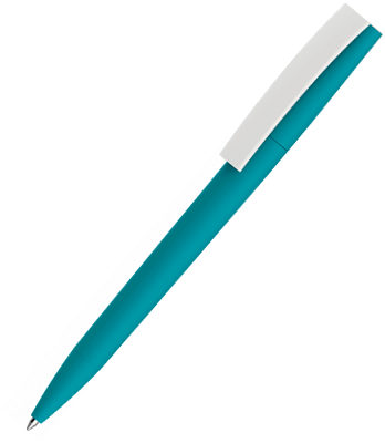 Ручка ZETA SOFT, пластиковая, софт-тач, бирюзовая