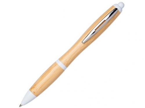 Ручка шариковая Nash из бамбука натуральный/белый