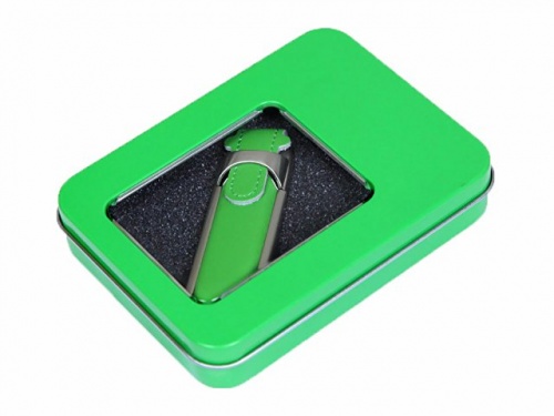 Металлическая упаковка для флешки зеленый