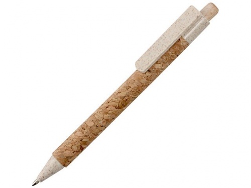 Ручка из пробки и переработанной пшеницы шариковая Mira коричневый/бежевый