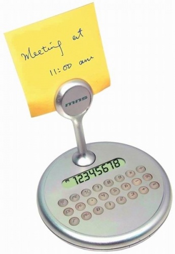 Калькулятор вращающийся с держателем для бумаг серебристый