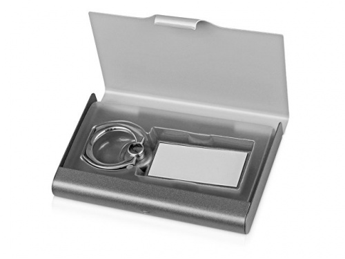 Набор «Slip»: визитница, держатель для телефона серый/серебристый 96 x 61 x 8