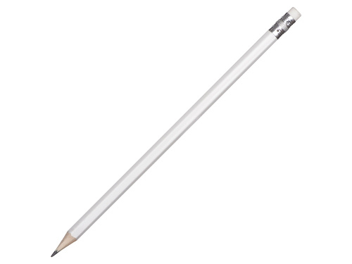 Шестигранный карандаш с ластиком Presto белый