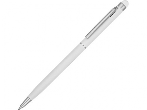 Ручка-стилус металлическая шариковая Jucy Soft soft-touch белый