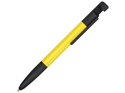 Ручка-стилус пластиковая шариковая Multy желтый/черный