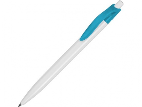 Ручка пластиковая шариковая Какаду белый/бирюзовый 