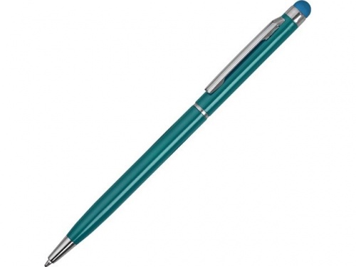 Ручка-стилус металлическая шариковая Jucy бирюзовый