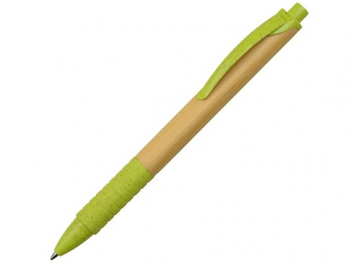 Ручка из бамбука и пееработанной пшеницы шариковая Nara бамбук/зеленый