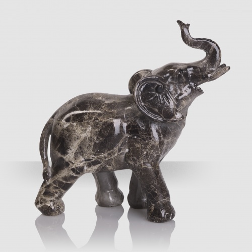 Скульптура "Слон" черный с серым