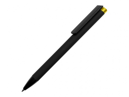 Ручка металлическая шариковая Taper Metal soft-touch черный, желтый