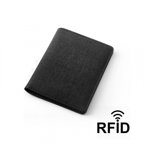Обложка для паспорта и кредиток с RFID - защитой от считывания данных черный